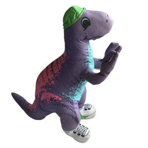 Trex Dinosaur Carnival Plush VTG 80s 90s Sneakers Shoes Hat Colorful Toy